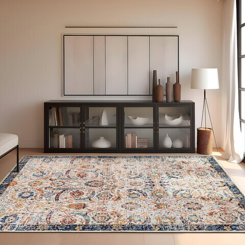 Covor, Woopamuk236, 80x300 cm, Bumbac/Poliester, Multicolor