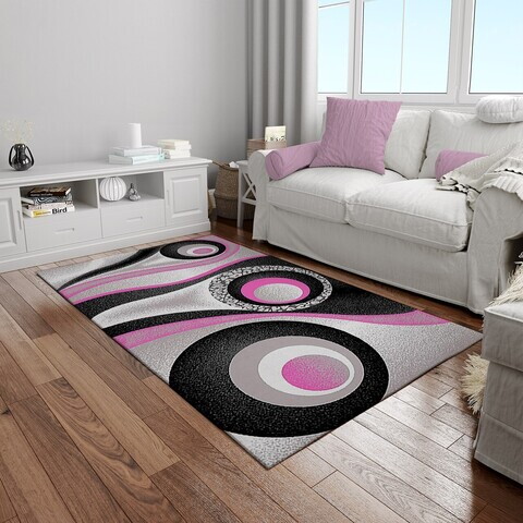 Covor, Woopamuk251, 140x220 cm, Bumbac/Poliester, Roz