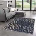 Covor, Woopamuk282, 100x200 cm, Bumbac/Poliester, Albastru navy