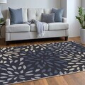 Covor, Woopamuk282, 100x200 cm, Bumbac/Poliester, Albastru navy