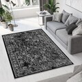 Covor, Woopamuk313, 80x150 cm, Bumbac/Poliester, Negru