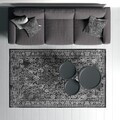 Covor, Woopamuk313, 80x150 cm, Bumbac/Poliester, Negru