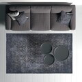 Covor, Woopamuk336, 80x300 cm, Bumbac/Poliester, Albastru navy