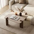 Masuta de cafea, Hanah Home, Marais, 90x35x90 cm, PAL, Travertin / Nuc
