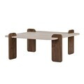 Masuta de cafea, Hanah Home, Marais, 90x35x90 cm, PAL, Travertin / Nuc