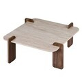 Masuta de cafea, Hanah Home, Marais, 90x35x90 cm, PAL, Travertin / Nuc