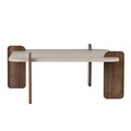Masuta de cafea, Hanah Home, Marais, 90x35x90 cm, PAL, Travertin / Nuc