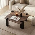 Masuta de cafea, Hanah Home, Marais, 90x35x90 cm, PAL, Nuc / Lemn negru
