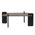Masuta de cafea, Hanah Home, Marais, 90x35x90 cm, PAL, Nuc / Lemn negru