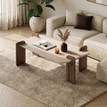 Masuta de cafea, Hanah Home, Renard, 120x35x60 cm, PAL, Travertin / Nuc