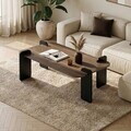 Masuta de cafea, Hanah Home, Renard, 120x35x60 cm, PAL, Nuc / Lemn negru