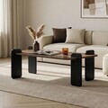 Masuta de cafea, Hanah Home, Renard, 120x35x60 cm, PAL, Nuc / Lemn negru