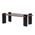 Masuta de cafea, Hanah Home, Renard, 120x35x60 cm, PAL, Nuc / Lemn negru