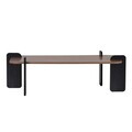 Masuta de cafea, Hanah Home, Renard, 120x35x60 cm, PAL, Nuc / Lemn negru