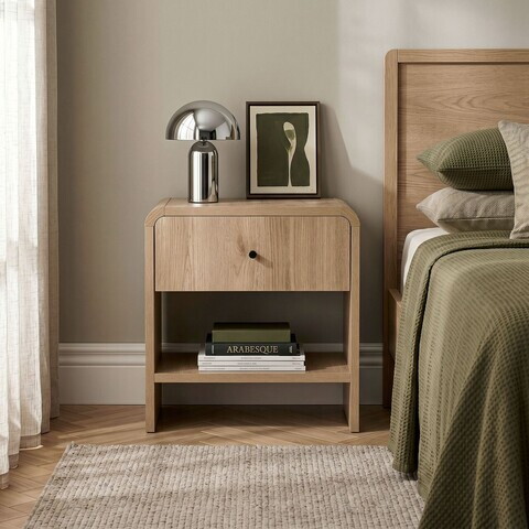 Noptiera, Hanah Home, Parila, 45x45x40 cm, PAL, Stejar Sepet