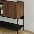 Consola, Hanah Home, Amira, 180x80x40 cm, PAL, Nuc Milano / Negru lemn / Negru