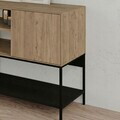 Consola, Hanah Home, Amira, 180x80x40 cm, PAL, Stejar Sepet / Lemn Negru / Negru