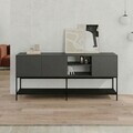 Consola, Hanah Home, Amira, 180x80x40 cm, PAL, Antracit / Negru lemn / Negru