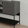 Consola, Hanah Home, Amira, 180x80x40 cm, PAL, Antracit / Negru lemn / Negru