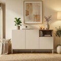 Consola, Hanah Home, Cailin 140, 140x80x41.8 cm, PAL, Santstone / Stejar Sepet