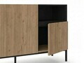 Consola, Hanah Home, Cailin 140, 140x80x41.8 cm, PAL, Stejar Sepet / Negru lemn / Gresie