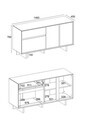 Consola, Hanah Home, Carpi, 146x76x45 cm, PAL, Nuc Milano
