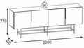 Consola, Hanah Home, Eldia, 200x77.9x40 cm, PAL, Nuc Milano / Negru