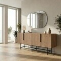 Consola, Hanah Home, Eldia, 200x77.9x40 cm, PAL, Stejar Sepet / Negru