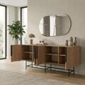 Consola, Hanah Home, Eldia, 200x77.9x40 cm, PAL, Stejar Sepet / Negru