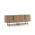 Consola, Hanah Home, Eldia, 200x77.9x40 cm, PAL, Stejar Sepet / Negru