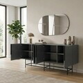 Consola, Hanah Home, Eldia, 200x77.9x40 cm, PAL, Antracit / Negru