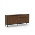 Consola, Hanah Home, Lorenza, 180x80x40 cm, PAL, Nuc Milano / Negru lemn / Negru