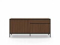 Consola, Hanah Home, Lorenza, 180x80x40 cm, PAL, Nuc Milano / Negru lemn / Negru