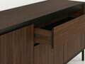 Consola, Hanah Home, Lorenza, 180x80x40 cm, PAL, Nuc Milano / Negru lemn / Negru