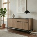 Consola, Hanah Home, Lorenza, 180x80x40 cm, PAL, Stejar Sepet / Lemn Negru / Negru