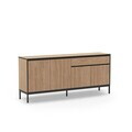 Consola, Hanah Home, Lorenza, 180x80x40 cm, PAL, Stejar Sepet / Lemn Negru / Negru