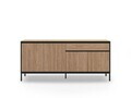 Consola, Hanah Home, Lorenza, 180x80x40 cm, PAL, Stejar Sepet / Lemn Negru / Negru