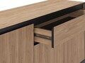 Consola, Hanah Home, Lorenza, 180x80x40 cm, PAL, Stejar Sepet / Lemn Negru / Negru