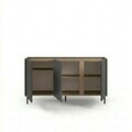 Consola, Hanah Home, Lucile, 150x82.9x40.5 cm, PAL, Antracit / Stejar Septentrional / Negru