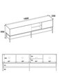 Comoda TV, Hanah Home, Amira, 180x55x35 cm, PAL, Antracit / Negru lemn / Negru