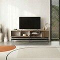 Comoda TV, Hanah Home, Amira, 180x55x35 cm, PAL, Stejar Sepet / Lemn Negru / Negru