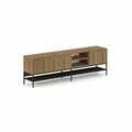 Comoda TV, Hanah Home, Amira, 180x55x35 cm, PAL, Stejar Sepet / Lemn Negru / Negru