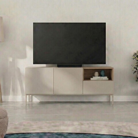 Comoda TV, Hanah Home, Cailin 140, 140x55x41.8 cm, PAL, Santstone / Stejar Sepet