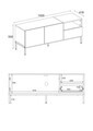 Comoda TV, Hanah Home, Cailin 140, 140x55x41.8 cm, PAL, Santstone / Stejar Sepet