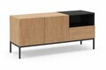 Comoda TV, Hanah Home, Cailin 140, 140x55x41.8 cm, PAL, Stejar Sepet / Lemn Negru / Negru