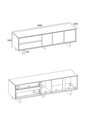 Comoda TV, Hanah Home, Carpi, 180x55x45 cm, PAL, Nuc Milano