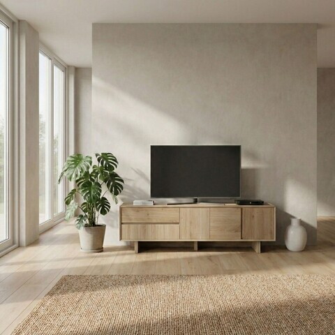 Comoda TV, Hanah Home, Carpi, 180x55x45 cm, PAL, Maro