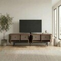Comoda TV, Hanah Home, Eldia, 200x55x35 cm, PAL, Nuc Milano / Negru