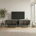 Comoda TV, Hanah Home, Eldia, 200x55x35 cm, PAL, Antracit / Negru