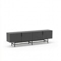 Comoda TV, Hanah Home, Eldia, 200x55x35 cm, PAL, Antracit / Negru